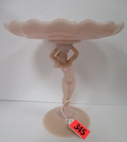 Antique Cambridge Crown Tuscan Nude Shell Compote