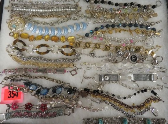 Collection of 30 Assorted Costume Jewelry Bracelets