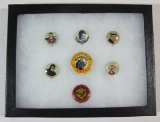 Collection of (7) 1940s Character Pinbacks, Inc Celluloid Superman
