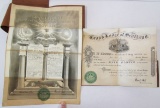 Dated 1921 Leather Bound Masonic Membership Documents