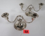 Antique Whiting and Co. Sterling Silver Talisman Rose Candlestick Holders