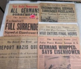 Original WWII Victory in Europe Newspaper Lot