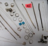 Case Lot of Vintage Sterling Silver Jewelry