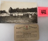 Rare 1925 KKK Real Photo Postcard (Pontiac MI) and Membership Card