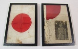 Lot of 2 WWII Japanese Silk Flag w/ RRPC WWII Japanese Officer