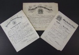 Lot of (3) Early 20th Century MI National Guard Documents