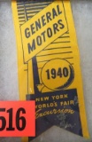 Rare 1940 General Motors World's Fair Excursion Ribbon