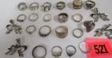 Beautiful Estate Collection of Sterling Silver Jewelry, Inc. (24) Silver Rings and Pendants