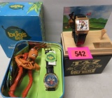 Lot of 2 Vintage Character Watches, Inc. Bugs Life w/ Hopper and Golf Taz