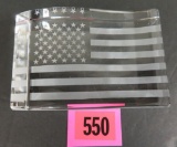 Beautiful Baccarat Art Glass American Flag Paperweight