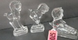 Lot of (3) Heisey Crystal Colts, Inc. Balking, Kicking and Standing