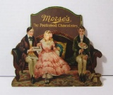 Ca. 1920s Morse's Preferred Chocolates Diecut Advertising Sign