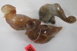 Lot of (3) Imperial Slag Glass Figural Animals