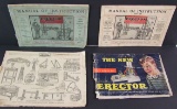 Lot of (4) Early Erector Instruction Manuals, Inc. 1910, 1915, 1916, and 1948