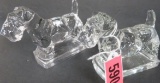 Vintage Lot of (2) Heisey Clear Scottish Terrier Figurines / Paperweights