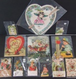 1900s-1920s Collection of Valentines Including Many German