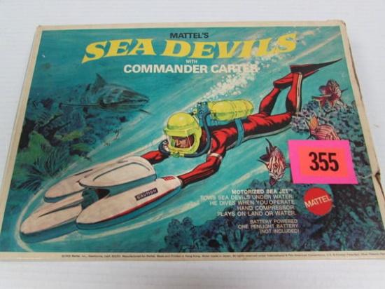 Rare Vintage 1969 Mattel Sea Devils Commander Carter Set Mib