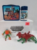 Motu He-man Lot Incl. Lunchbox/ Thermos, Battle Cat & More