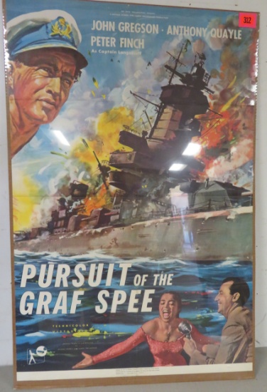 Original 1956 "Pursuit of the Graf Spree" One Sheet Movie Poster