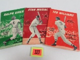 (3) 1950 Barnes All-star Hc Books Ted Williams, Stan Musial, Kiner