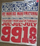 Lot of 3 Vintage Beatty-Cole Bros Circus Advertising Poster 14