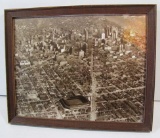 1946 Large Sepia Photo Of Briggs Stadium (detroit Tigers) W/ Orig. Frame