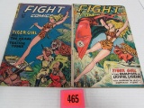 Golden Age Fight Comics Lot #59 & 70 Tiger Girl