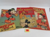 (3) Rare 1930's Disney/ Mickey Mouse Large Sized Paint/ Coloring Books
