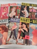 (5) 1950's Night And Day Obscure Oversized Men's Magazines Pin-up