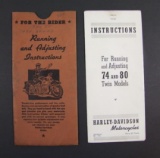 Original 1942 Harley Davidson Motorcycle Instructions For The Model 74 & 80 Twin Models