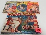 Lot (5) Golden Age Science-fiction/ Pin-up Type Pulps Various Titles