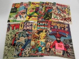 Lot (10) Silver Age Marvel Comics Avengers, Thor, Captain America+