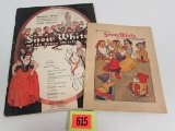 Rare 1938 Snow White Disney Souvenir Song Book, And Composition Book