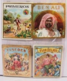Lot Of (4) C. 1900s Unused Cigar Box Lithograph Labels
