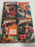 Lot (4) Golden Age Amazing Stories Pulps