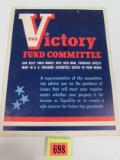 Wwii Victory Fund Committee Cardboard 11x14