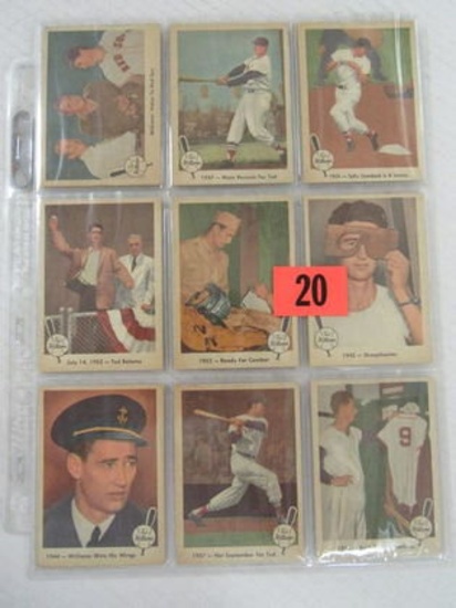 Lot (15) 1959 Fleer Ted Williams Cards