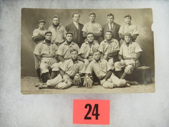 Awesome 1910 Port Huron Baseball Team Real Photo Postcard