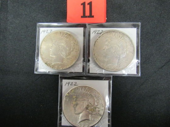 1922 Peace Dollar Lot Of (3).