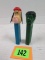 (2) Vintage Pez No Feet Incredible Hulk, Droopy Dog