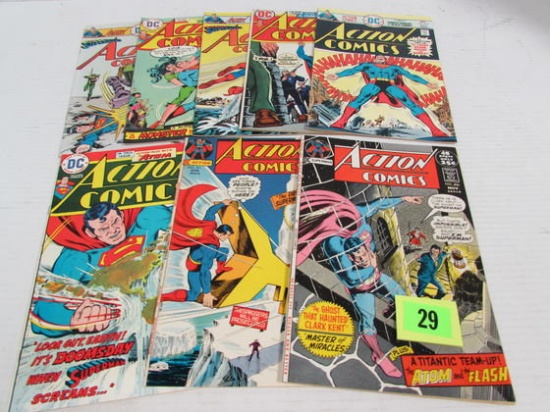 Lot (8) Early Bronze Age Action Comics