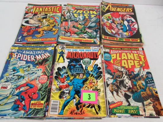 Huge Lot (70) Asst. Marvel Bronze Age Comics Spider-man, Avengers, Fantastic Four+