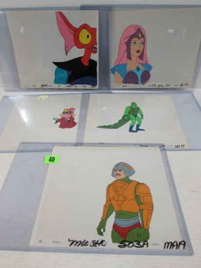 Lot (5) Original Vintage 1980's He-man Motu Tv Series Production Animation Cels