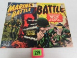 (2) Golden Age Atlas Comics Battle #60, Marines In Battle #21