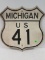 Vintage Us 41 Michigan Road Sign 24 X 24