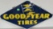 1946 Dated Goodyear Tires Dbl. Sided Porcelain Sign 27 X 48