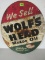 Dated 1959 Wolf's Head Motor Oil Dbl. Sided Oval Sign 23 X 30