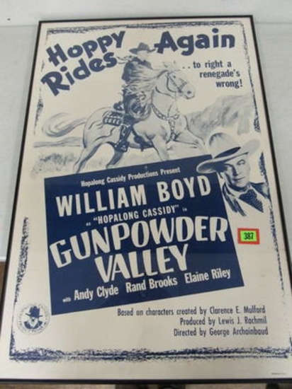 Original 1955 Hopalong Cassidy Gunpowder Alley 1sh One Sheet Movie Poster