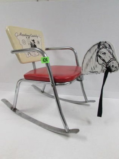 Rare Antique Hopalong Cassidy & Topper Child's Ride-on Rocking Chair