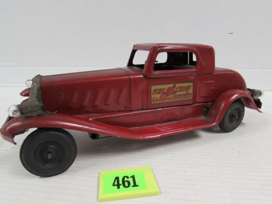 Antique Ca. 1930's Girard 15" Fire Chief Coupe Toy
